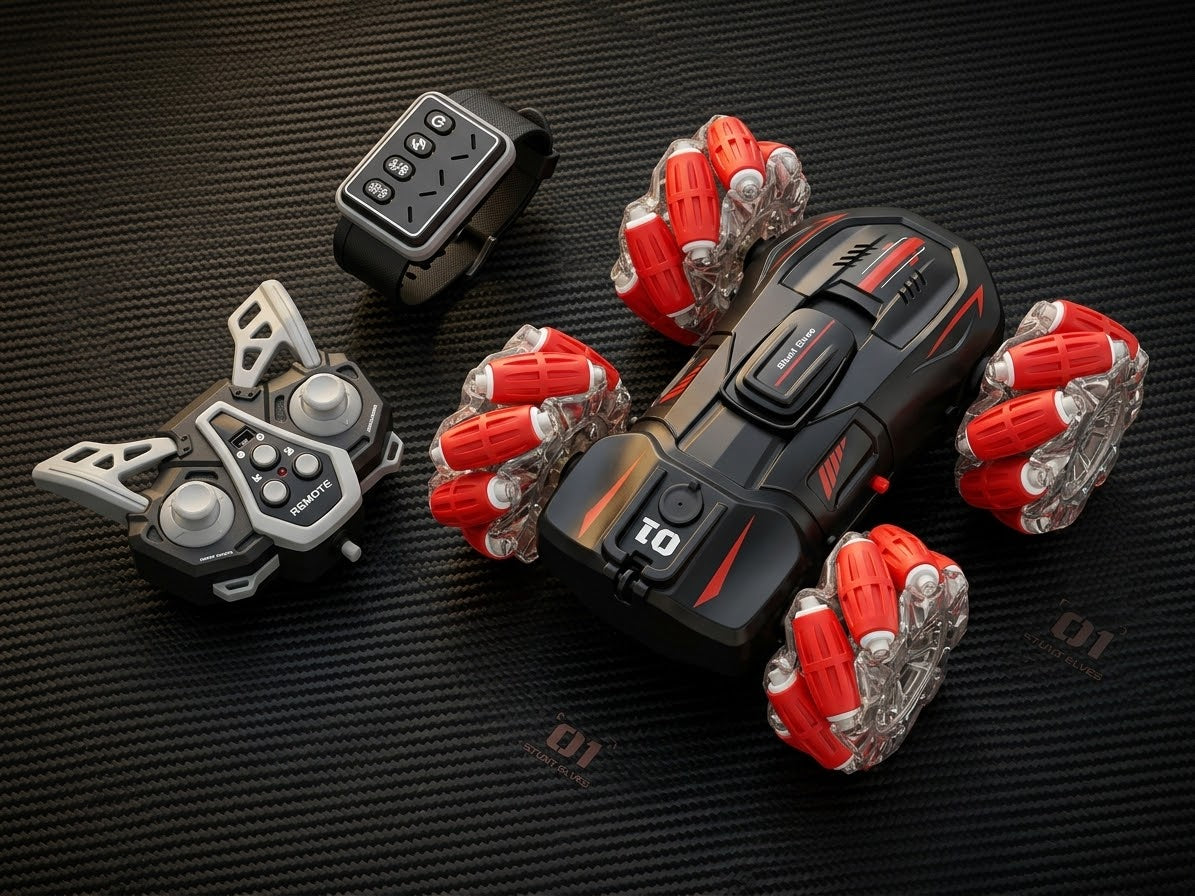 4X4 Mecanum Wheel Remote Control Stunt Car With Remote & Watch Control