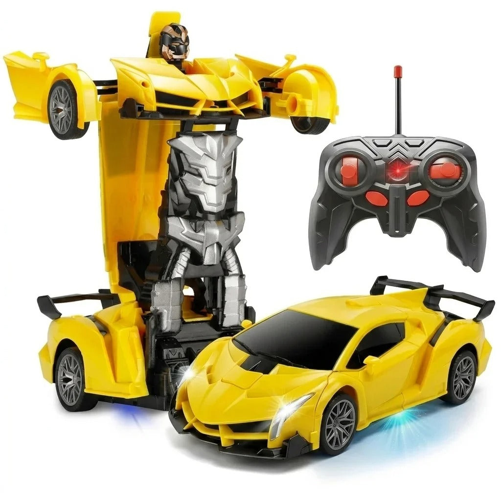 Red Robot Transforming Remote Control Car