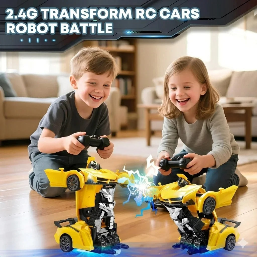 Red Robot Transforming Remote Control Car