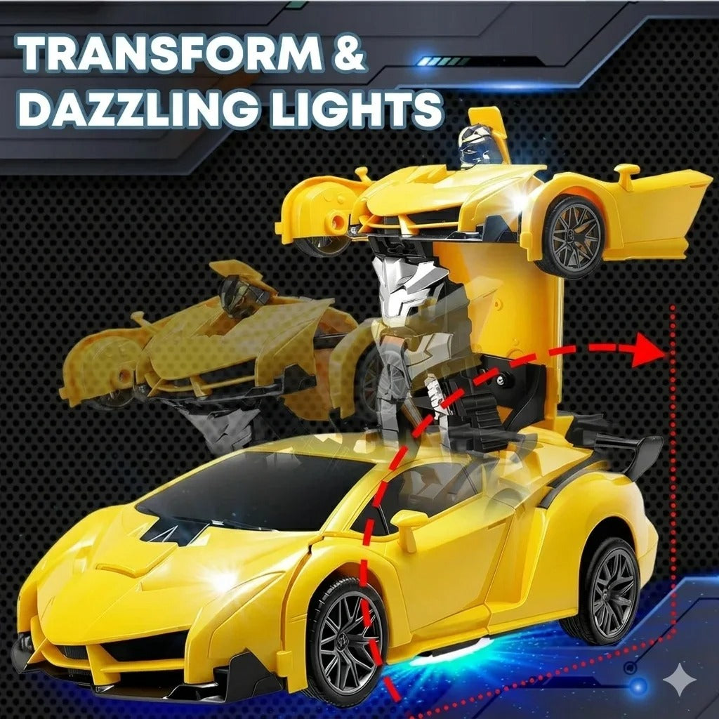 Red Robot Transforming Remote Control Car