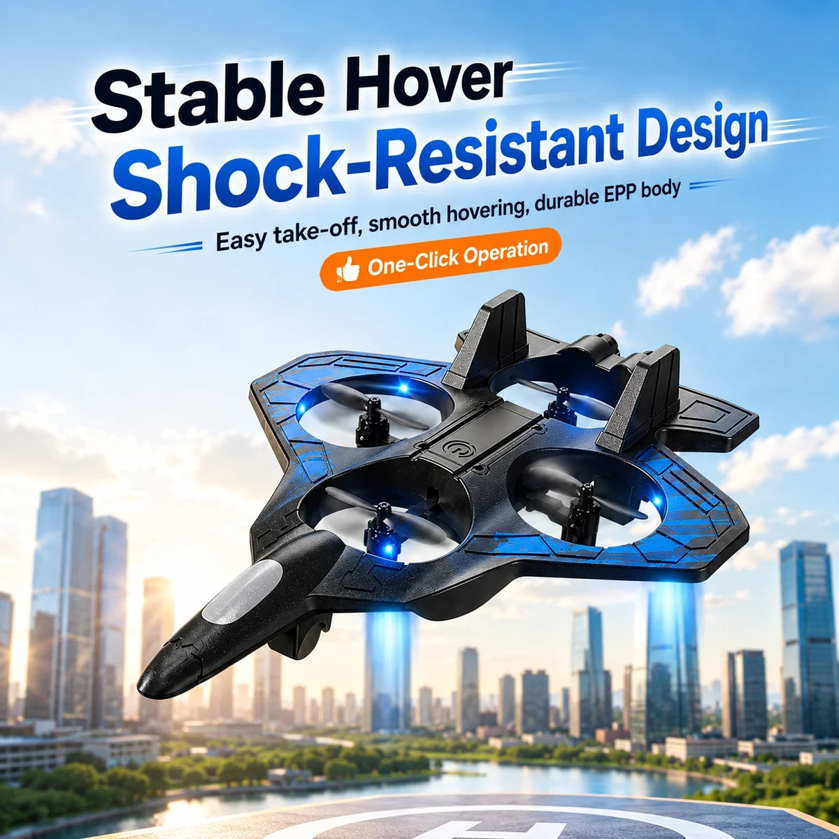 RC Plane Fixed Altitude Hover LED Light 360 Stunt