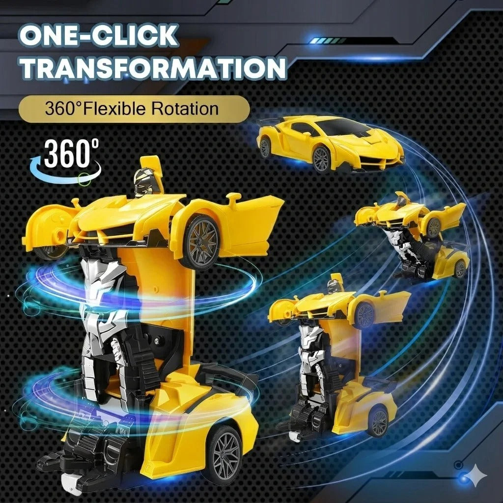 Red Robot Transforming Remote Control Car