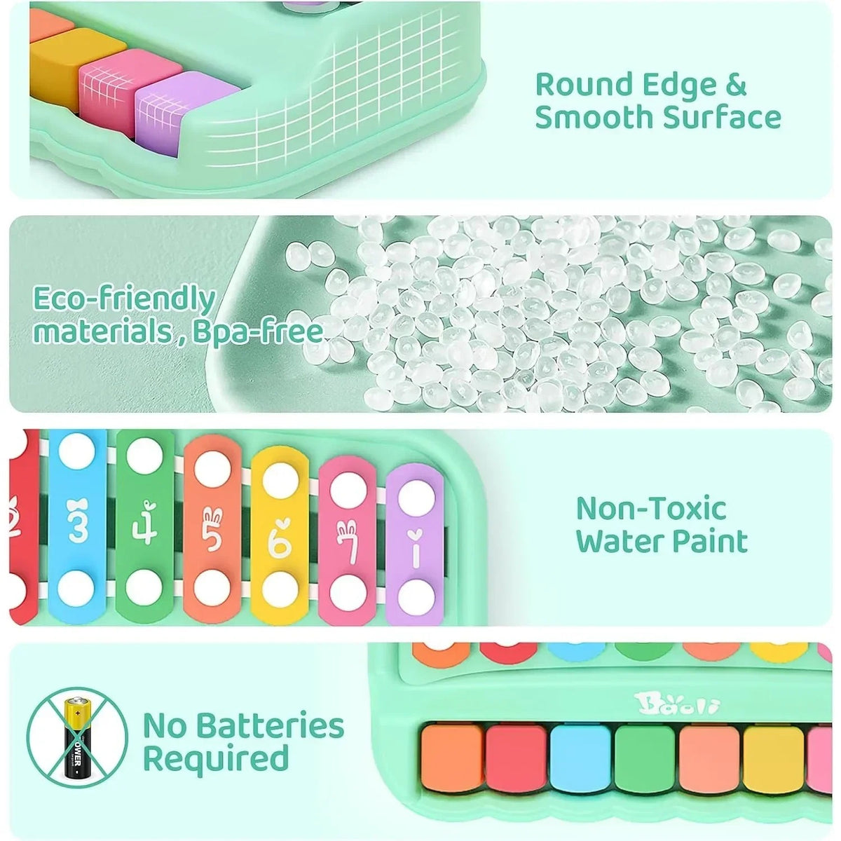 Baby Piano Xylophone Toy for Toddlers Multicolored Key Keyboard