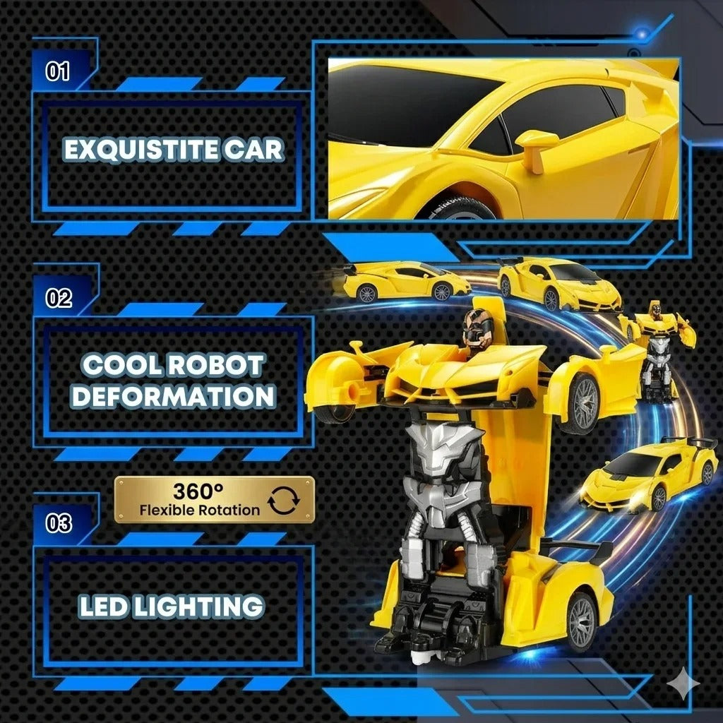 Red Robot Transforming Remote Control Car