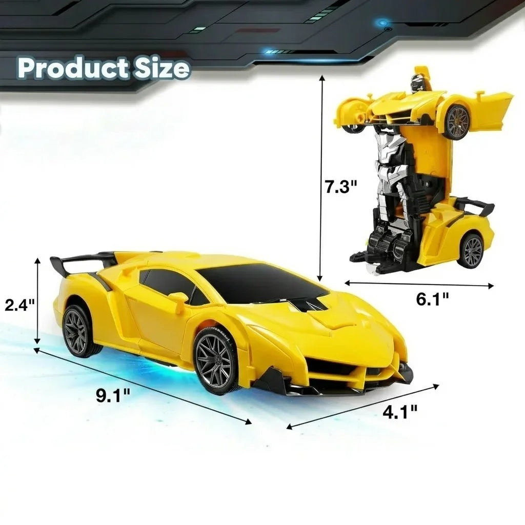 Red Robot Transforming Remote Control Car