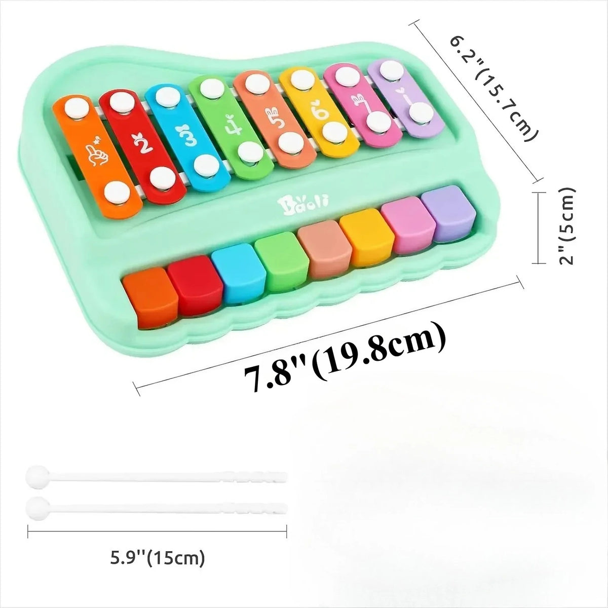 Baby Piano Xylophone Toy for Toddlers Multicolored Key Keyboard