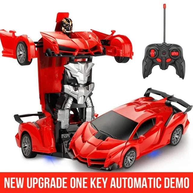 Red Robot Transforming Remote Control Car