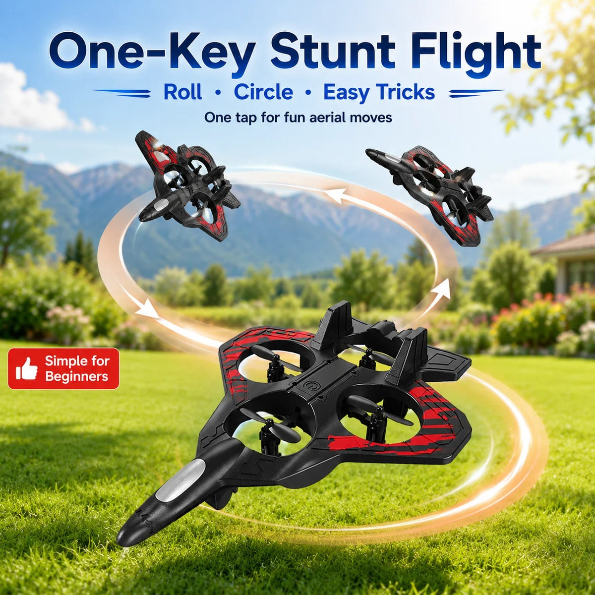 RC Plane Fixed Altitude Hover LED Light 360 Stunt