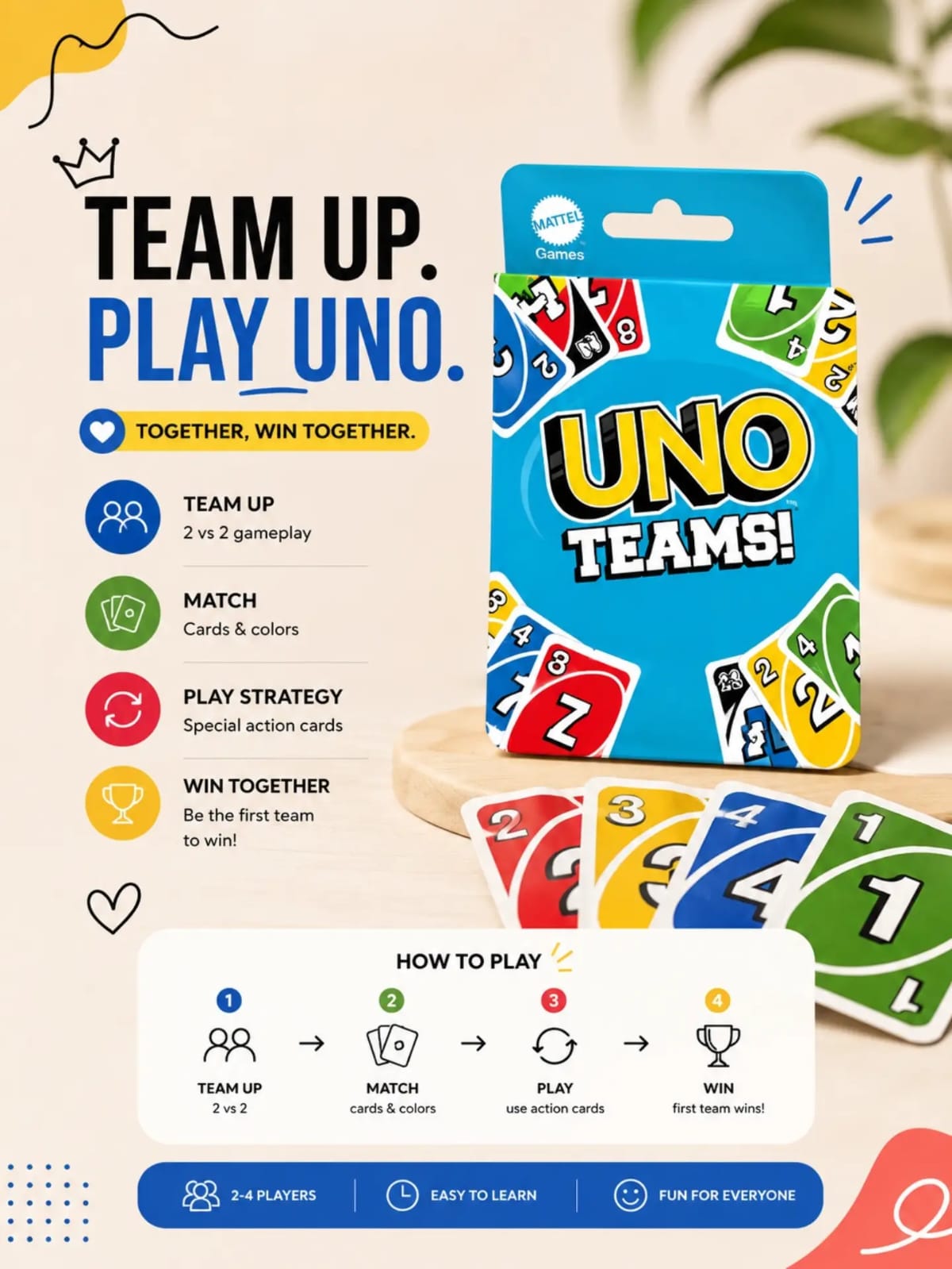 Premium UNO Teams Card Game